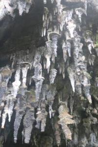 Close up of stalactites