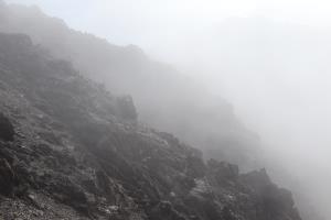 Fog near summit of Avalanche Peak