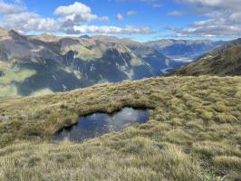 Lake seen descending Avalanche Peak