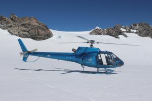 Helicopter used to land on glacier