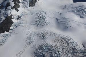 Looking down on glacier