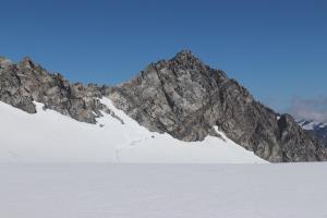 On glacier after helicopter landing