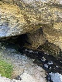 Beginning of cave going downstream at a distance