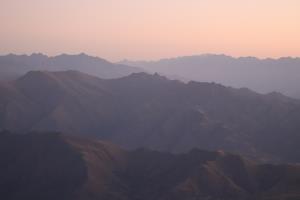 Hills seen from summit before sunrise