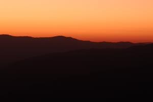 Landscape before sunrise seen from summit