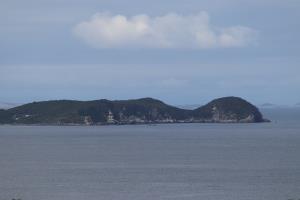 View from high point of distant island from Lee Bay