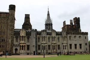 Inside Cardiff Castle courtyard