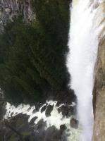 Looking down at waterfall