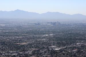 View from top of Camelback Mountain towards city