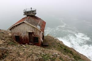 Building behind Point Reyes Lighthouse