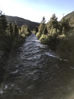 Crossing a river on a bridge into Copper Mountain