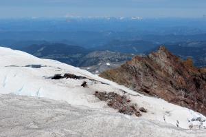 View of crevasses and landscape near Ingraham Flats