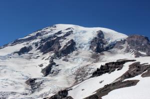 View of Mt. Rainier below Camp Muir, on way to Paradise Trailhead