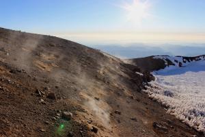 Sulfur vents on summit of Mt. Rainier