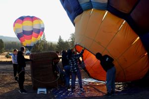 Filling hot air balloon around 7:00AM on Sunday, August 20th, 2017