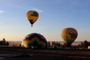 First hot air balloons taking off on Sunday