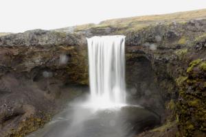 Upper waterfall on Fimmvörðuháls Trail