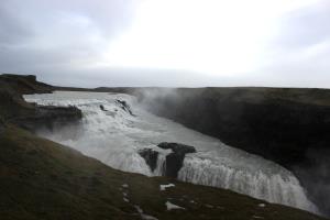 Gullfoss waterfall at a distance