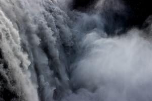 Close up view of water at Dettifoss waterfall