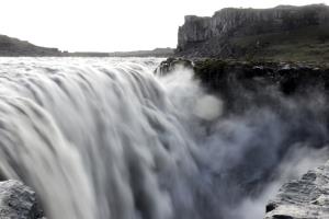 Time lapse of water at Dettifoss waterfall
