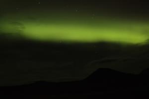 View of Northern Lights from Dreki campsite