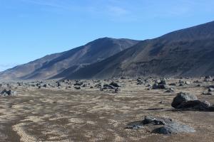 Rocks in Vatnajökull National Park landscape leaving Askja