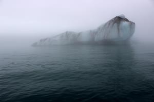 Darker iceberg seen from boat