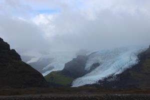 Glacier with clouds