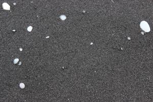 Looking at sand on Black Sand Beach