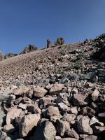 Protruding rocks on Lassen Peak trail