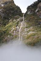 Waterfall with cloud below