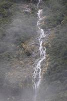 Waterfall with faint fog