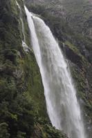 Milford Sound waterfall zoomed in