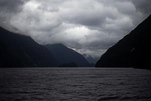 Doubtful Sound with clouds