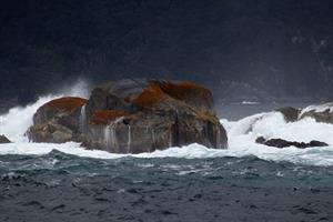 Shelter Islands with waves crashing