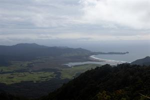 Summit view of Whangapoura Beach from Mt. Hobson